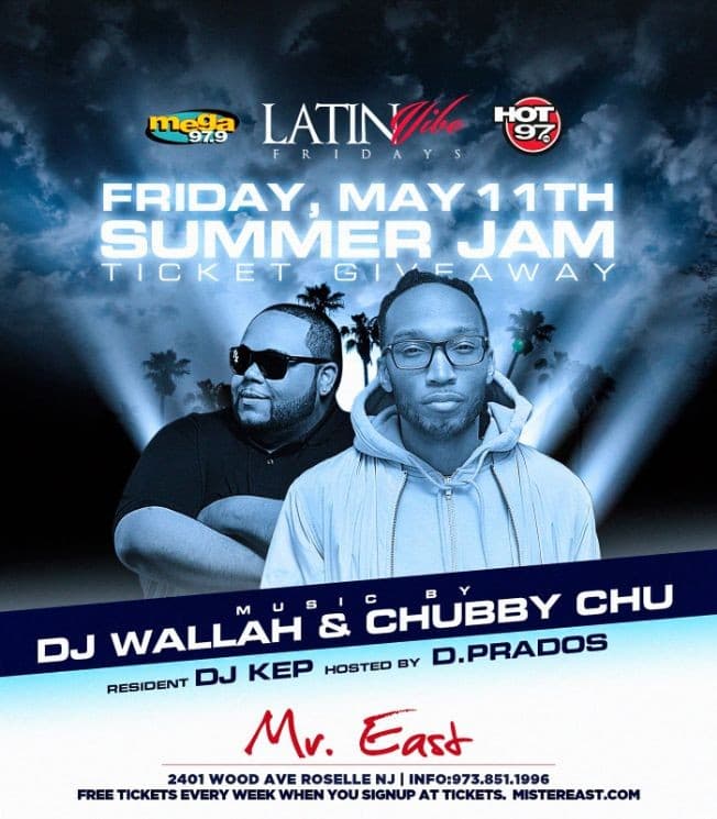 Event - Latin Vibe Fridays Summer Jam Ticket Giveaway At Mister East - Roselle, New Jersey - May 11, 2018 | concert tickets