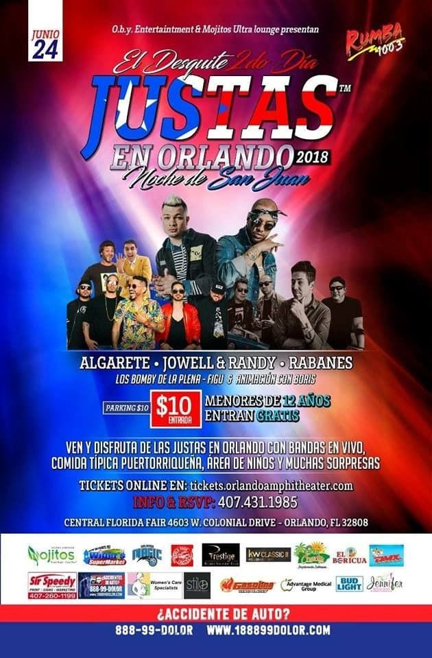 Event - Justas en Orlando con  Jowell y Randy, Rabanes, Algarete y mas! - Orlando, Florida - May 5, 2018 | concert tickets