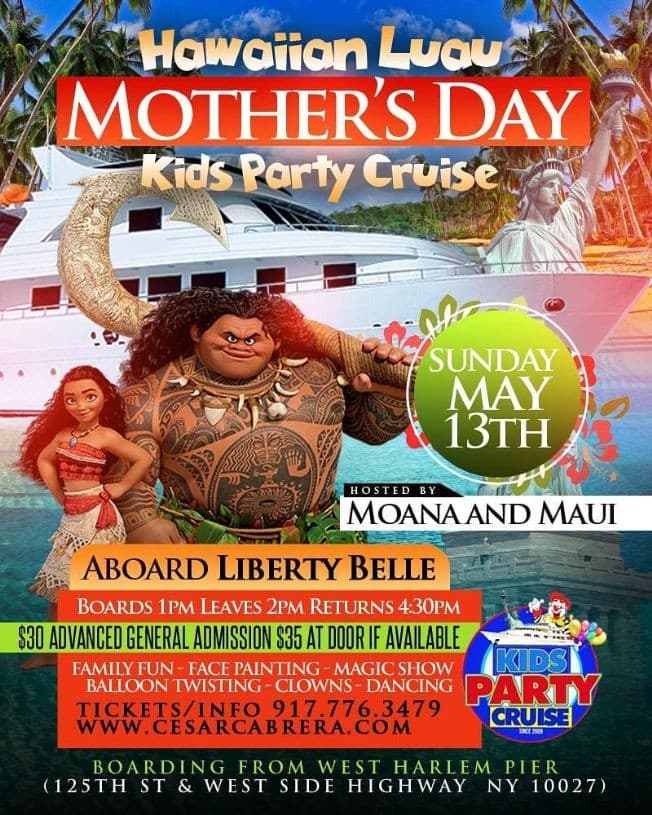 Event - Kids Party Cruise Hawaiian Luau Party Mothers Day Edition - NY, New York - May 13, 2018 | concert tickets