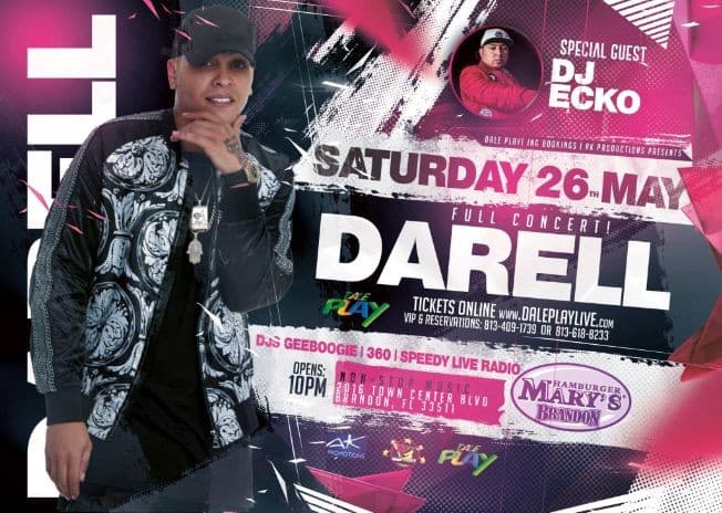 Event - Darell Live In Concert - Brandon, Florida - May 26, 2018 | concert tickets