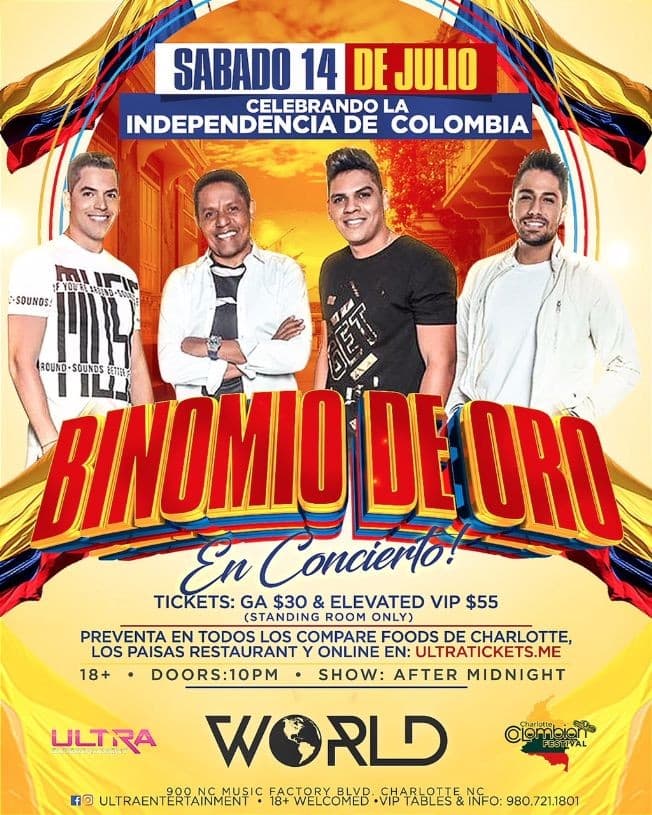Event - Binomio de Oro en Charlotte NC - Charlotte, North Carolina - 14 de julio de 2018 | concert tickets