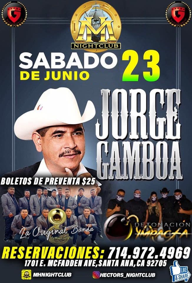 Event - JORGE GAMBOA! EN SANTA ANA, CA! - Santa Ana, California - 23 de junio de 2018 | concert tickets