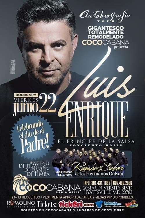Event - Luis Enrique En Concierto!!!  en Hyattsville,MD - Adelphi, Maryland - 22 de junio de 2018 | concert tickets