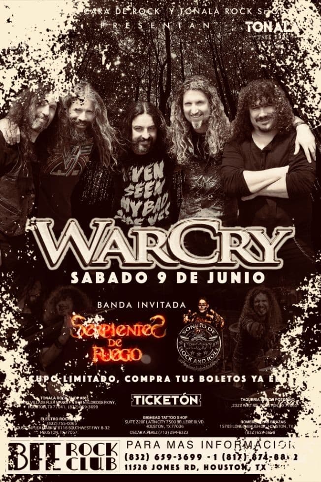 Event - WARCRY - Houston, Texas - 9 de junio de 2018 | concert tickets