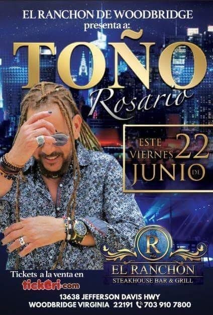 Event - Toño Rosario en Woodbridge,VA - Woodbridge, Virginia - June 22, 2018 | concert tickets