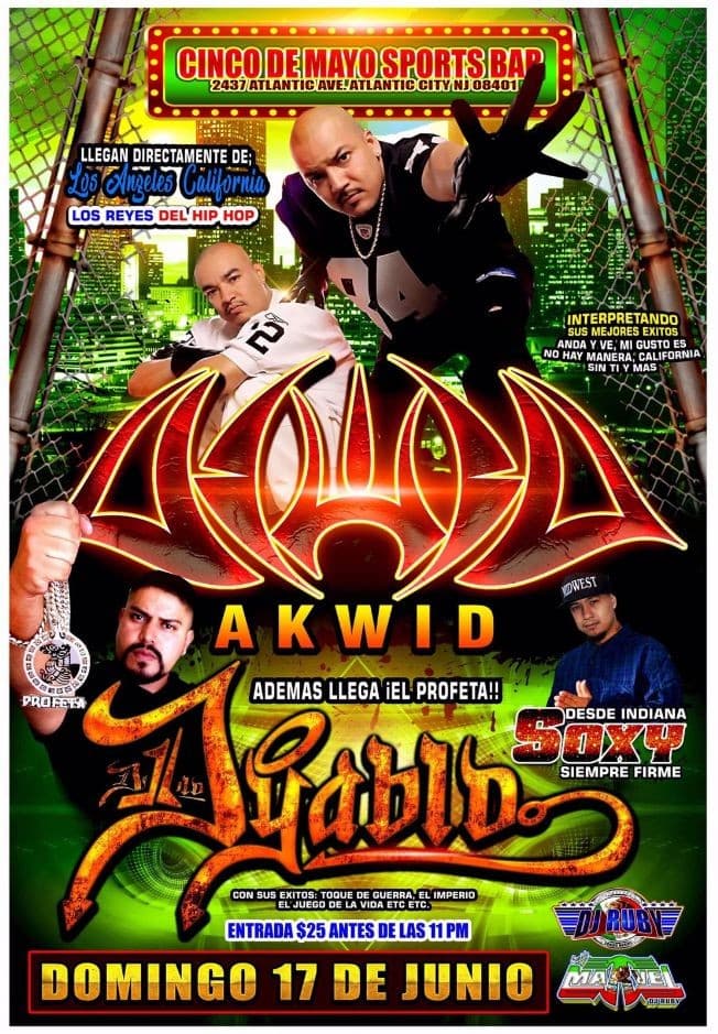 Event - AKWID, DON DYABLO Y SOXI SIEMPRE FIRME ATLANTIC CITY NJ - Atlantic City, New Jersey - June 17, 2018 | concert tickets