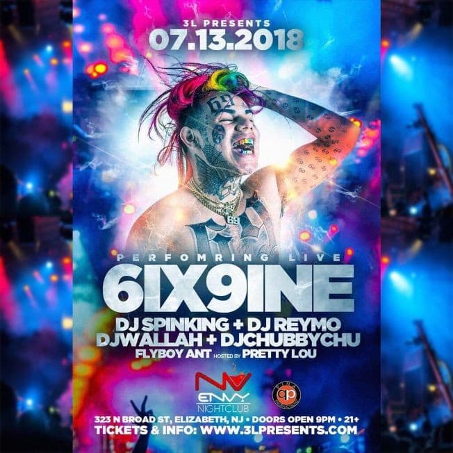 Event - TEKASHI 6IX9INE Live At Club Envy - Elizabeth, New Jersey - July 13, 2018 | concert tickets