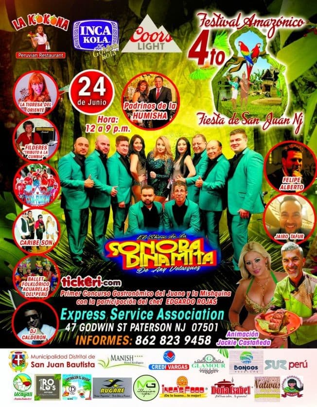Event - 4to Festival Amazonico Fiesta de San Juan en Paterson,NJ - Paterson, New Jersey - June 24, 2018 | concert tickets