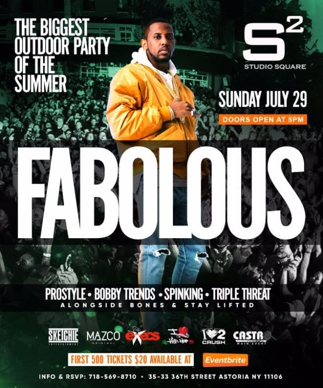 Event - Fabolous Live With DJ Prostyle At Studio Square - Astoria, New York - July 29, 2018 | concert tickets