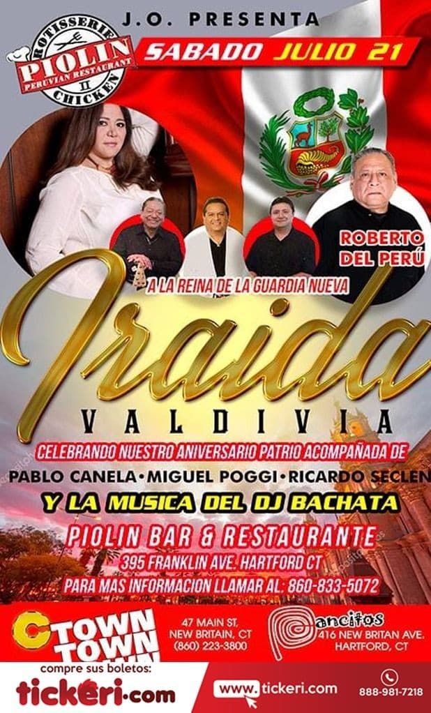 Event - Iraida Valdivia en Hartford,CT - Hartford, Connecticut - July 21, 2018 | concert tickets