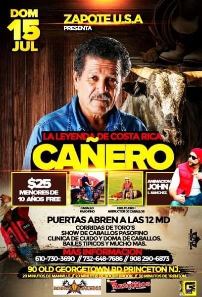 Event - La Leyenda de Costa Rica Cañero en Princeton,NJ - Princeton, New Jersey - July 15, 2018 | concert tickets