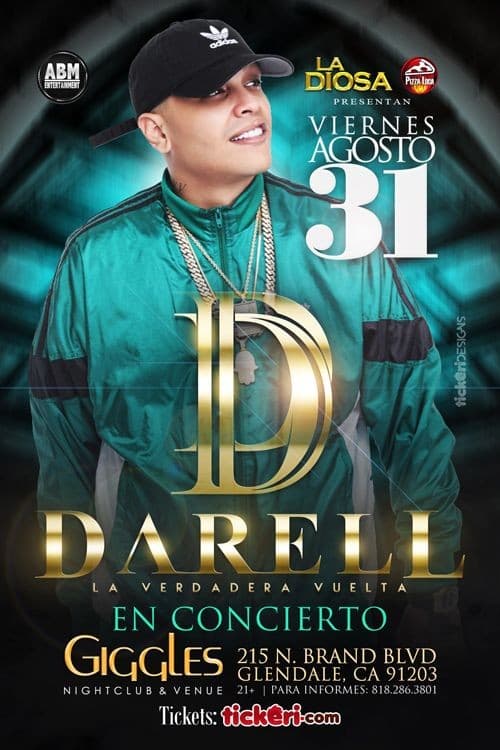 Event - DARELL EN LOS ANGELES - Glendale, California - 31 de agosto de 2018 | concert tickets