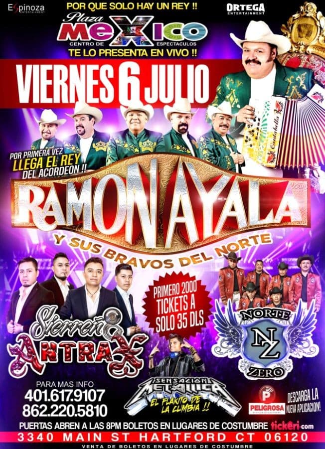 Event - El Rey Del Acordeon ( Ramon Ayala ) en Hartford, CT - Hartford, Connecticut - July 6, 2018 | concert tickets