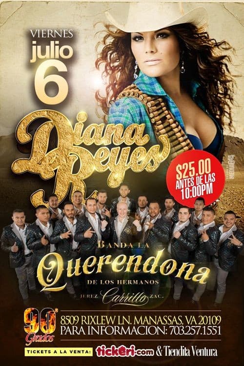 Event - Diana Reyes & Banda La Querendona en Manassas,VA - Manassas, Virginia - July 6, 2018 | concert tickets