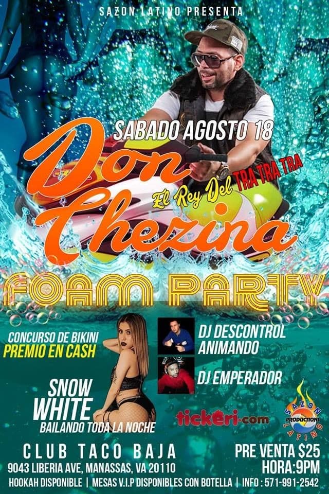 Event - DON CHEZINA EL REY DEL TRA TRA TRA EN VA - Manassas, Virginia - 18 de agosto de 2018 | concert tickets