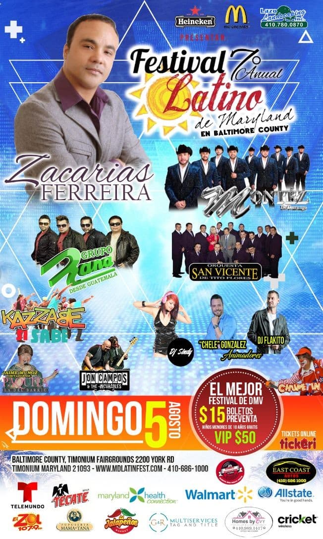 Event - 2018 Maryland Latino Festival - Lutherville-Timonium, Maryland - 5 de agosto de 2018 | concert tickets