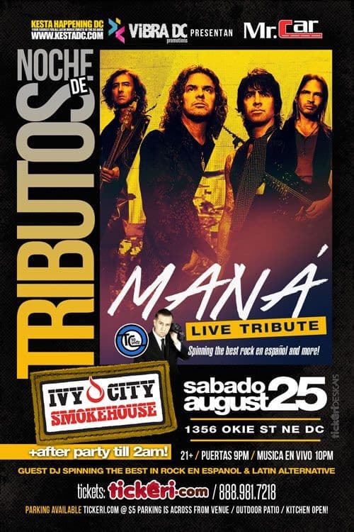 Event - Noche de Tributos- Mana Live Tribute in Washington,DC - Washington, District Of Columbia - August 25, 2018 | concert tickets