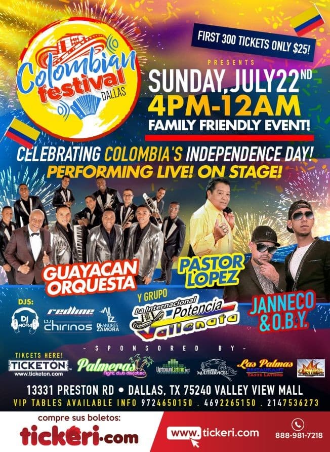 Event - COLOMBIAN FESTIVAL EN DALLAS - DALLAS, Texas - July 22, 2018 | concert tickets