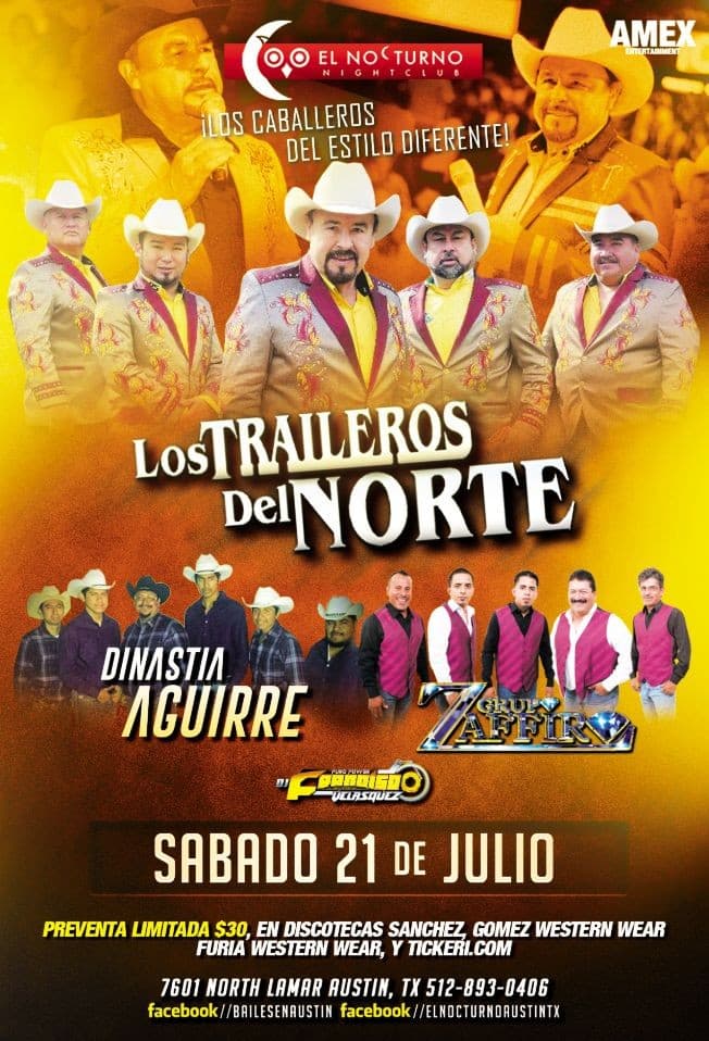 Event - Los Traileros del NOrte - Austin, Texas - July 21, 2018 | concert tickets