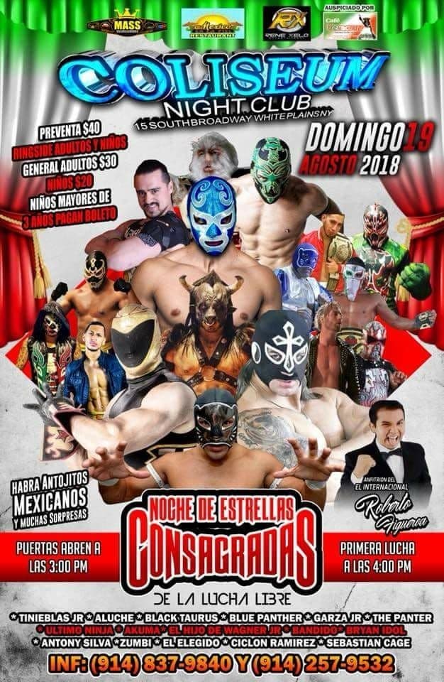 Event - Estrellas Consagradas de La Lucha Libre Mexicana - White Plains, New York - August 19, 2018 | concert tickets