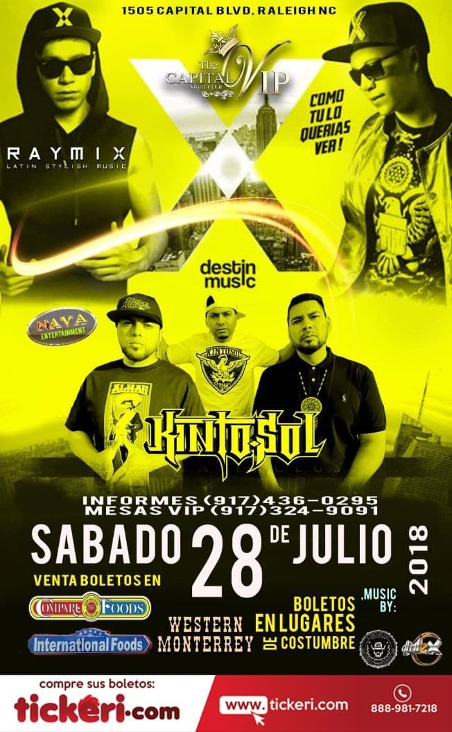Event - RayMix & Kinto Sol en Raleigh,NC - Raleigh, North Carolina - July 28, 2018 | concert tickets