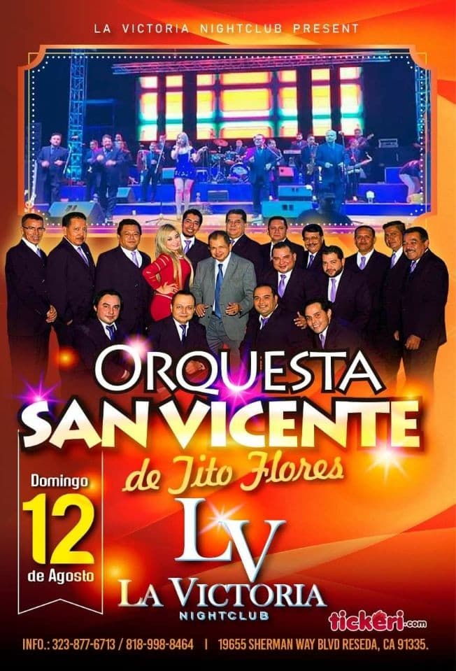 Event - Orquesta San Vicente en Reseda,CA - Reseda, California - 12 de agosto de 2018 | concert tickets