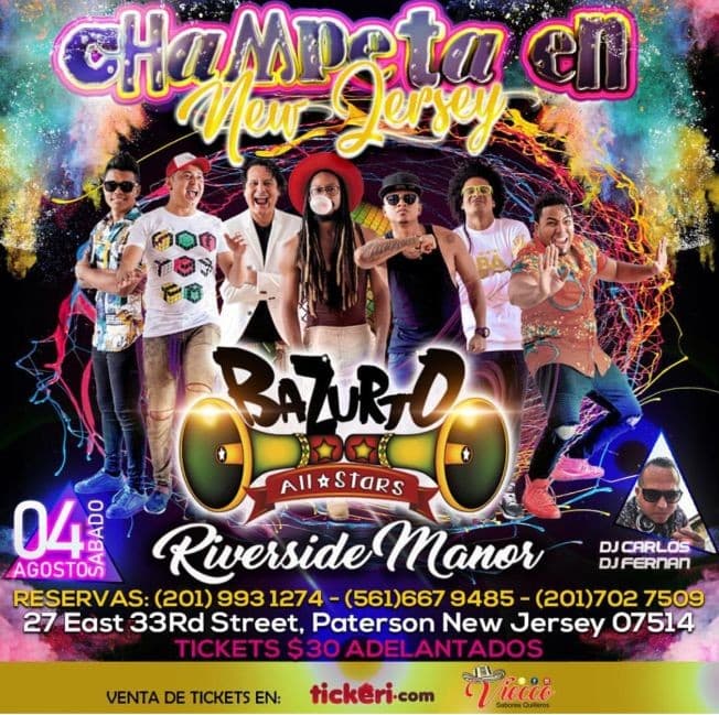 Event - Bazurto - Paterson, New Jersey - 4 de agosto de 2018 | concert tickets