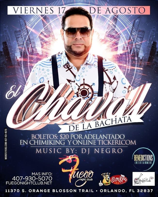 Event - EL CHAVAL DE LA BACHATA - Orlando, Florida - August 17, 2018 | concert tickets