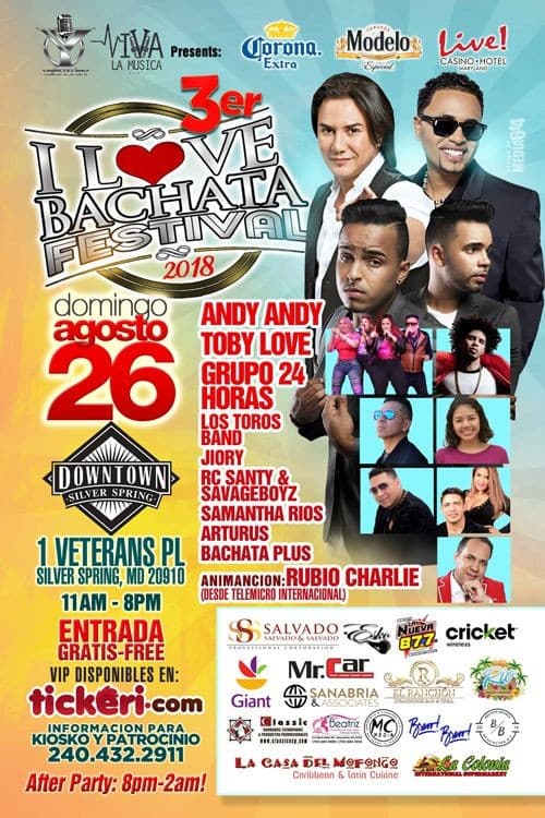 Event - I LOVE BACHATA FESTIVAL 2018 - Silver Spring, Maryland - August 26, 2018 | concert tickets