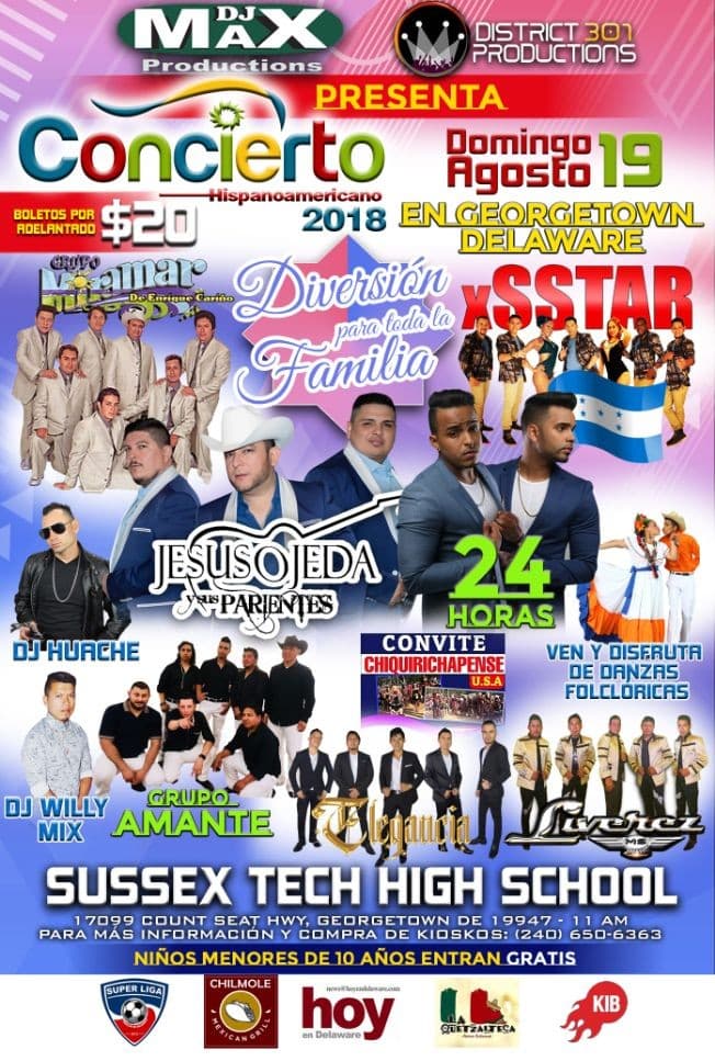 Event - Concierto Hispanoamericano - Georgetown, Delaware - 19 de agosto de 2018 | concert tickets