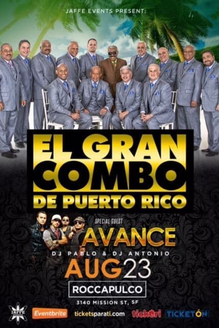 Event - El Gran Combo de Puerto Rico en San Francisco,CA - San Francisco, California - 23 de agosto de 2018 | concert tickets