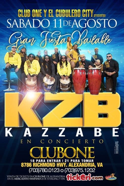 Event - Grupo Kazzabe - Alexandria, Virginia - August 11, 2018 | concert tickets