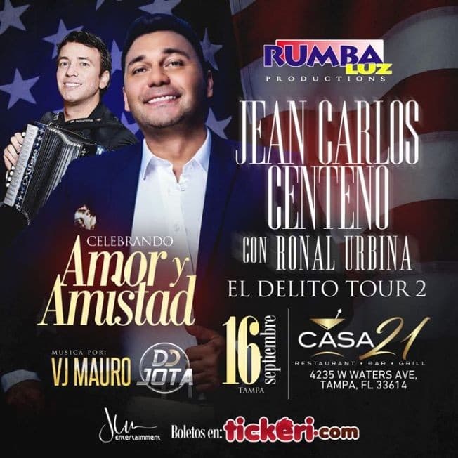 Event - Jean Carlos Centeno & Ronal Urbina en Tampa,FL - Tampa, Florida - September 16, 2018 | concert tickets