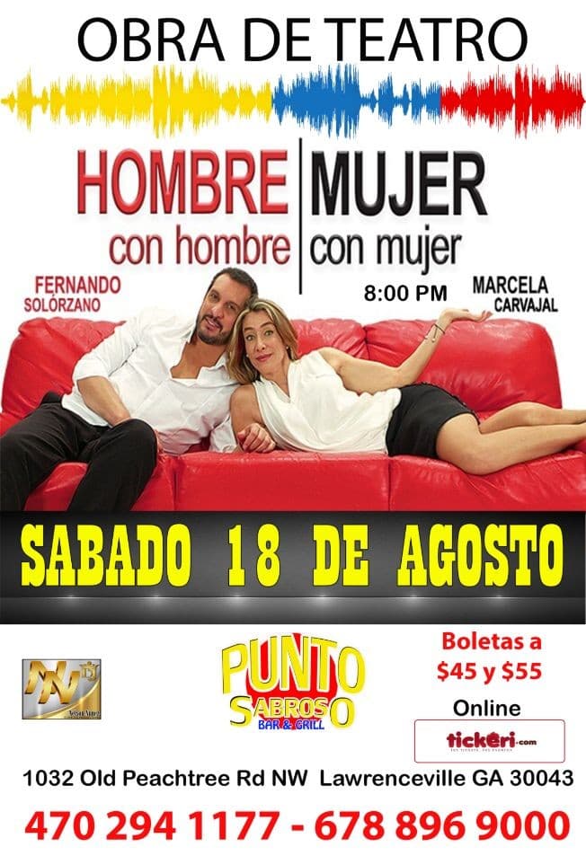 Event - HOMBRE CON HOMBRE, MUJER CON MUJER - Lawrenceville, Georgia - 18 de agosto de 2018 | concert tickets