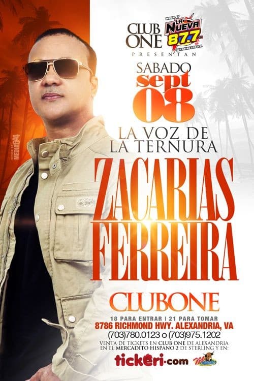 Event - Zacarias Ferreira en Alexandria,VA - Alexandria, Virginia - September 8, 2018 | concert tickets
