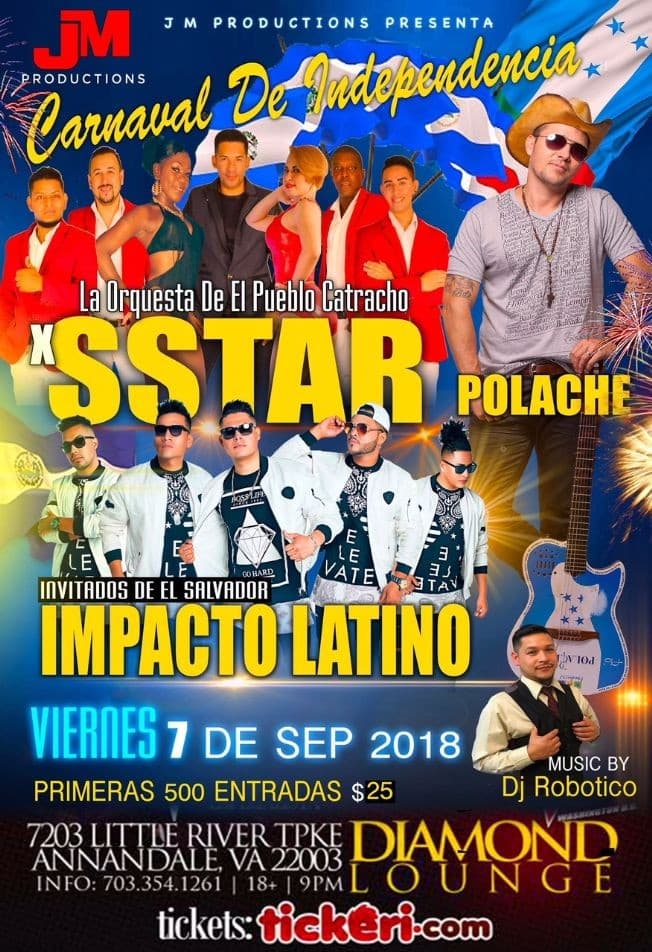 Event - La Orquesta de El Pueblo  X Sstar, Polache, Impacto Latino en Annandale,VA - Annandale, Virginia - September 7, 2018 | concert tickets
