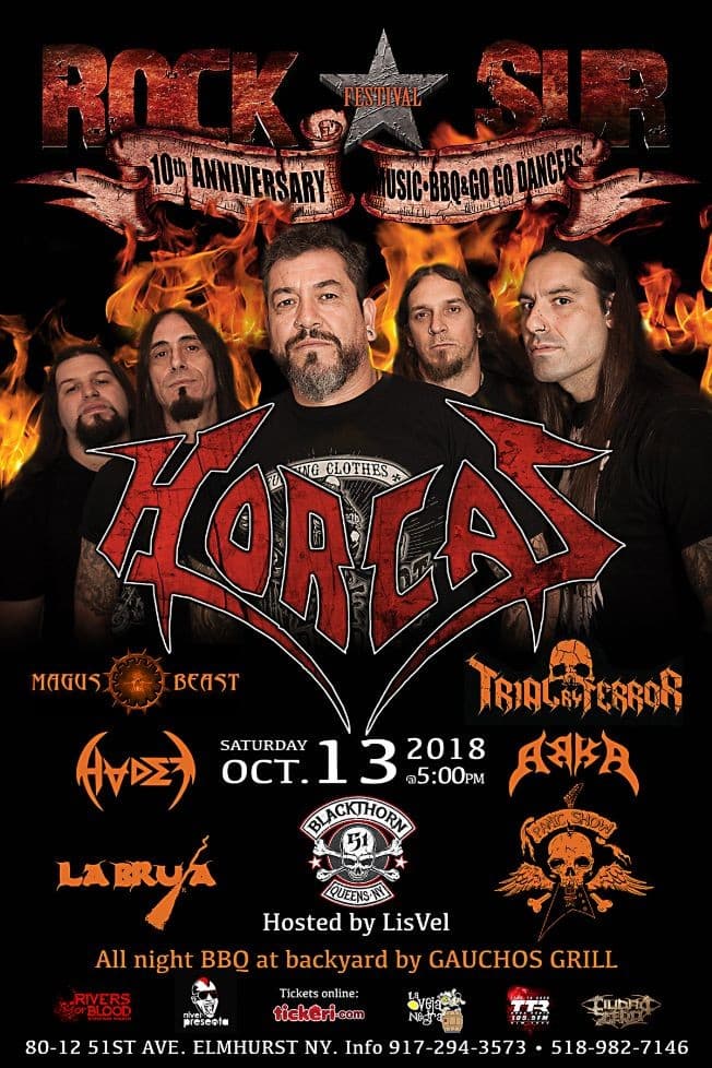 Event - HORCAS LIVE @ ROCKSUR 10th ANNIVERSARY - elmhurst, New York - October 13, 2018 | concert tickets
