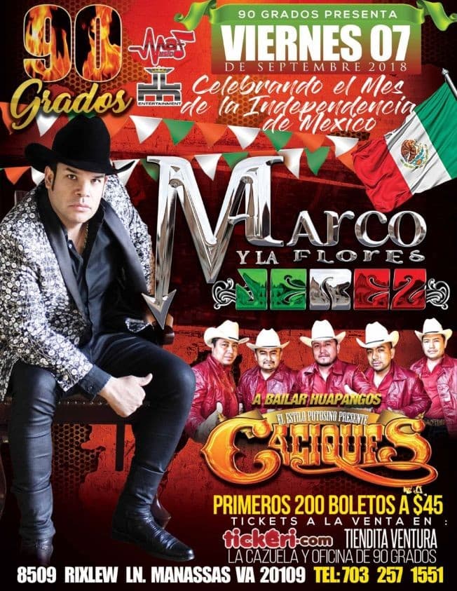 Event - Marco Flores y La Jerez en Manassas - Manassas, Virginia - September 7, 2018 | concert tickets
