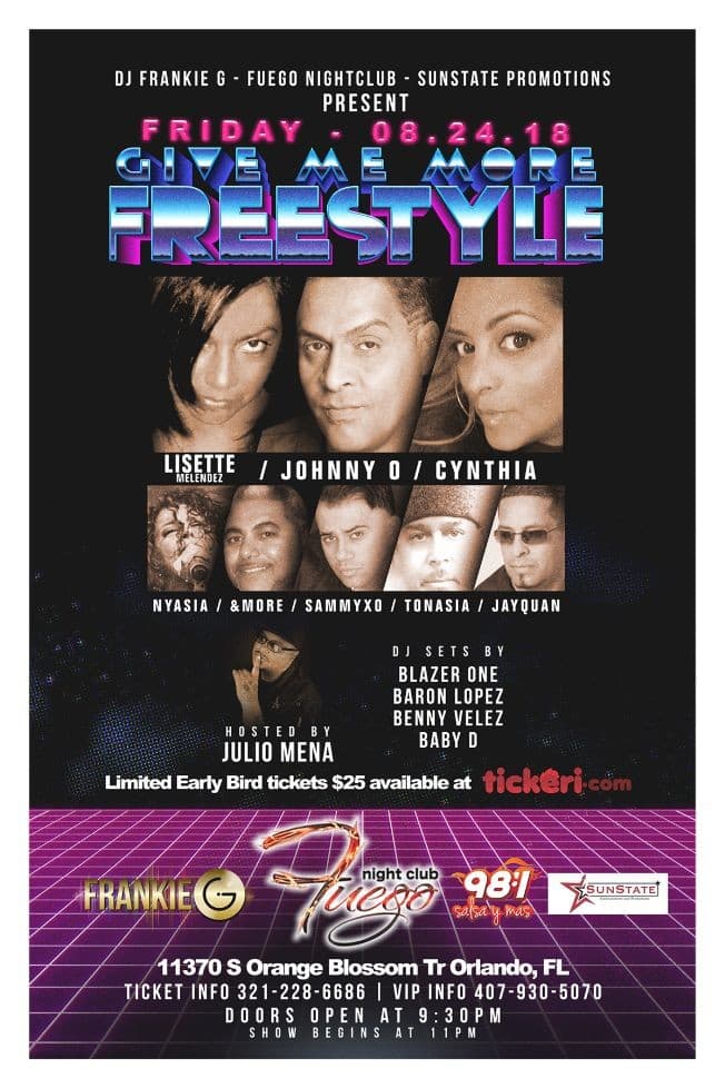 Event - Give Me More Freestyle - Orlando, Florida - August 24, 2018 | concert tickets