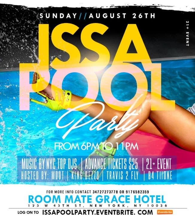 Event - Iss a Pool Party At Room Mate Grace Hotel - New York, New York - 26 de agosto de 2018 | concert tickets