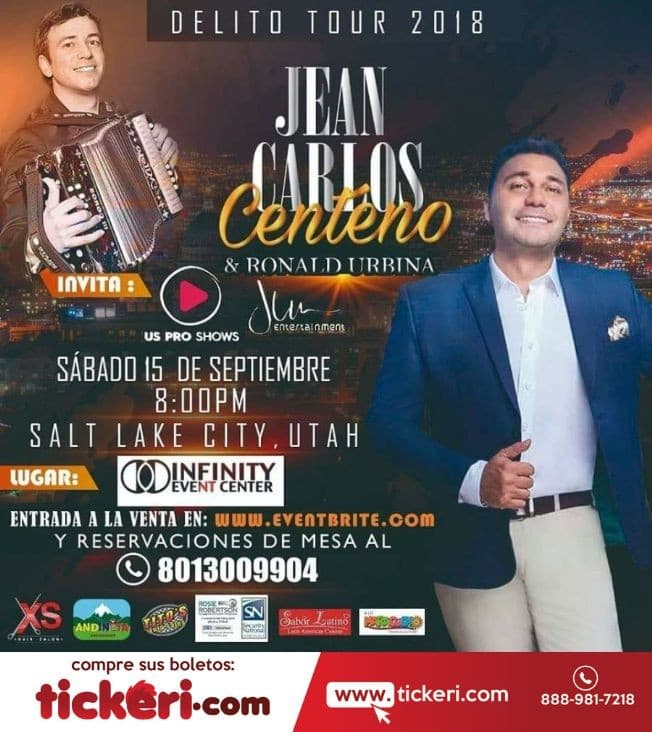 Event - Jean Carlos Centeno & Ronald Urbina en Salt Lake City - Salt Lake City, Utah - September 15, 2018 | concert tickets