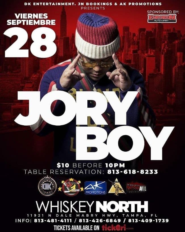 Event - Jory Boy Live In Concert in Tampa, Florida - Tampa, Florida - September 28, 2018 | concert tickets