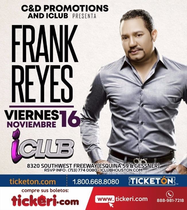 Event - Frank Reyes en Houston,TX - Houston, Texas - November 16, 2018 | concert tickets