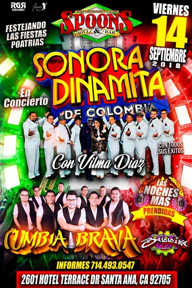 Event - Sonora Dinamita con Vilma Diaz & Cumbia Brava en Santa Ana,CA - Santa Ana, California - September 14, 2018 | concert tickets