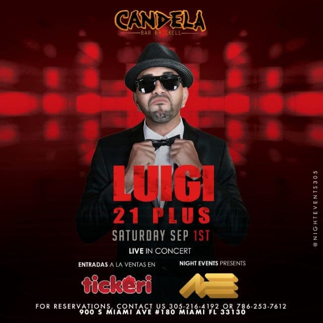 Event - Luigi 21 Plus Live in Concert - Miami, Florida - September 1, 2018 | concert tickets