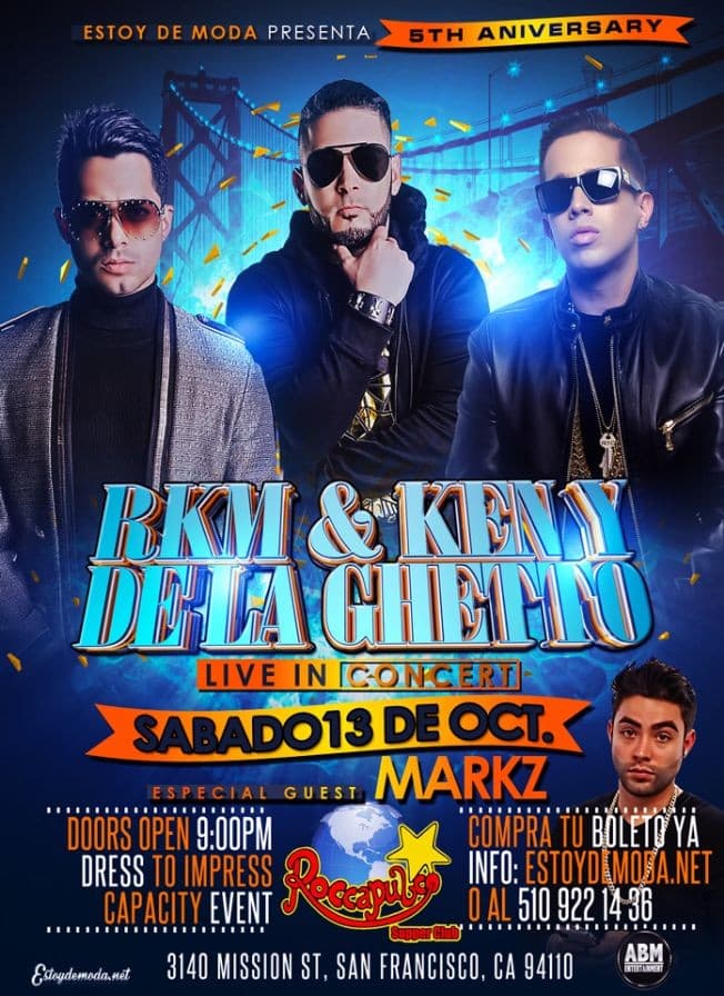 Event - RKM & KEN-Y / DE LA GHETTO JUNTOS POR PRIMERA VEZ EN SAN FRANCISCO - San Francisco, California - October 13, 2018 | concert tickets
