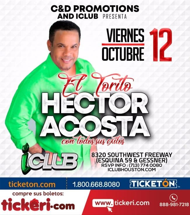 Event - Hector Acosta en Houston,TX - Houston, Texas - October 12, 2018 | concert tickets