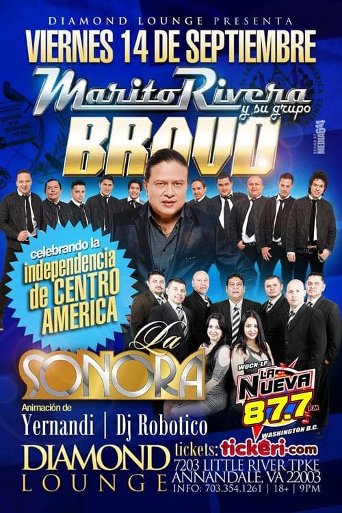 Event - Marito Rivera & La Sonora en Annadale,VA - Annandale, Virginia - September 14, 2018 | concert tickets