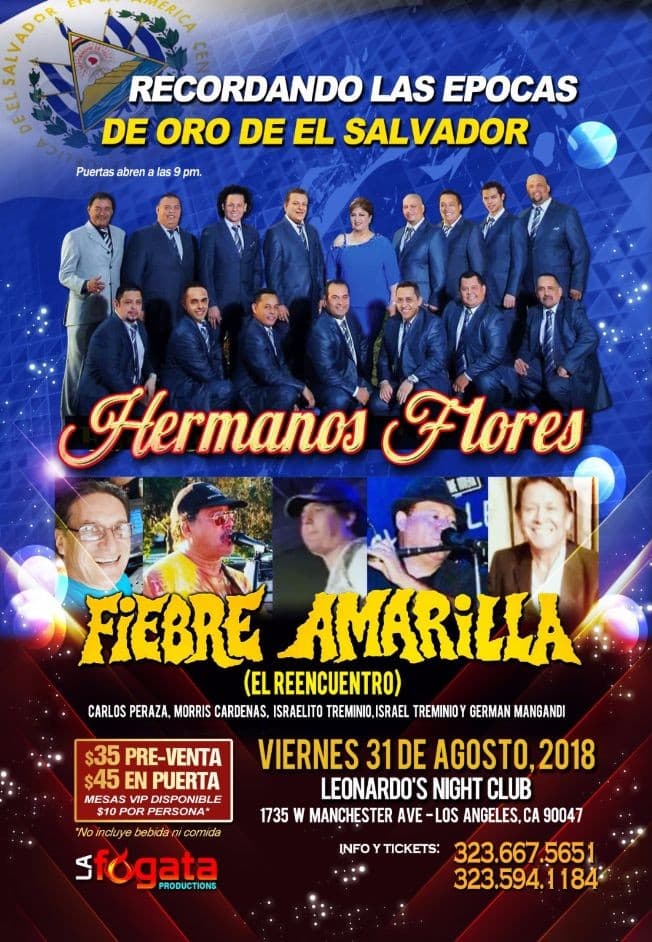 Event - Hermanos Flores Y Fiebre Amarilla En Los Angeles,CA - Los Angeles, California - August 31, 2018 | concert tickets