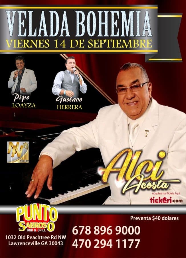 Event - ALCI ACOSTA EN ATLANTA SEPTIEMBRE 14 - Lawrenceville, Georgia - September 14, 2018 | concert tickets